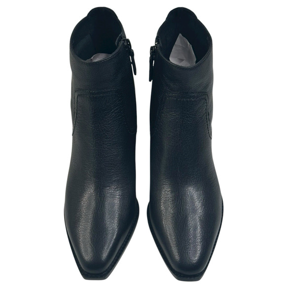 COLE HAAN Naia Black Leather Ankle Boots Womens Size 7B Side Zip New $200 C - Picture 2 of 13